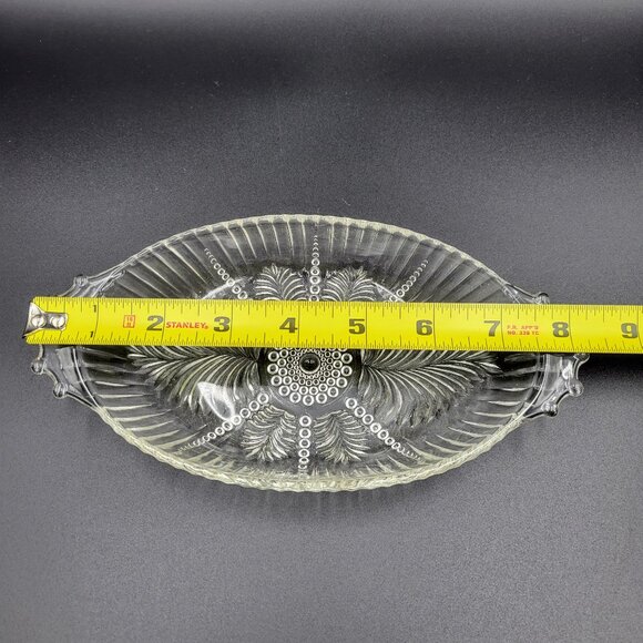 Glass Serving Trays Plates Set Of 2 Clear Vintage Charcuterie Serving Oval Read - Picture 10 of 11